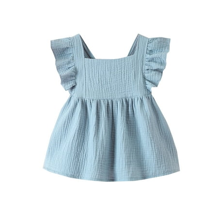

Seyurigaoka Girls Dress Square Collar Fly Sleeves Backless One-piece