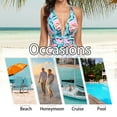 thumbnail image 2 of Maillot de Bain une Pièce Femme Floral Croisé Nœud devant Col en V Profond Robe de Bain, 2 of 8