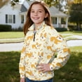 thumbnail image 3 of Uourmeti Bone Cute Corgi Print Girls Hunting Sweatshirt Half Zip Pullover Sweatshirts Outdoor Casual Top for Hunting Trip Adventure Camouflage Size 7-8, 3 of 7