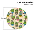 thumbnail image 2 of Lsque Cute Cartoon Cactus Pattern 4" Drink Coasters Set of 4, PVC Leather Absorbent Coasters, Table Coaster Set Decorative Coffee Cup Coasters Housewarming Gift -Round Shape, 2 of 6