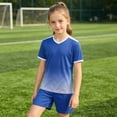 thumbnail image 6 of AWZXDE Boys Girls Children Football Sports Basketball Tracksuit Shorts T Shirt Sportswear Outdoor Activewear Set Blue，7-8 Years, 6 of 6