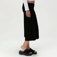 thumbnail image 6 of Gaucho Pants for Women Fold Over Flowy Low Rise Wide Leg Capri Pants Casual Stretch Cropped Pant Black S, 6 of 7
