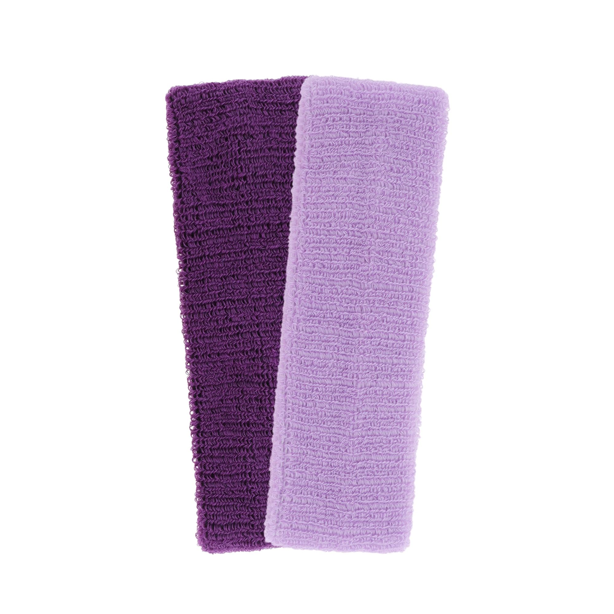Unique Bargains 3Pcs Soft Headband with Wristband Solid Color Headband Light Purple