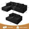 thumbnail image 5 of SERWALL 107" Modular Sectional Sofa, L Shaped Cloud Sectional Couch, Boneless Convertible Sofa for Living Room, Black, 5 of 7
