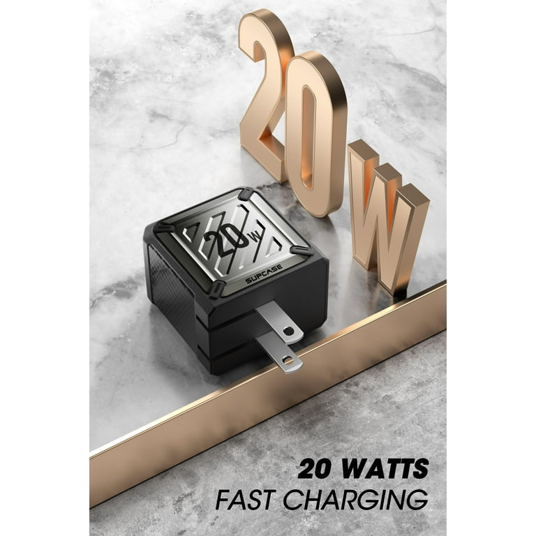 SUPCASE 20W USB C Fast Charger for iPhone 12, Dual Port PD Charger