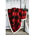 thumbnail image 4 of LazyOne Soft Polyester Sherpa Throw Blanket, Plaid and Animal Designs, One Size (Moose Plaid), 4 of 6