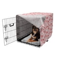 thumbnail image 2 of Cartoon Dog Crate Cover, Retro Car Clouds Repetitive Pink Tones Pattern on Checkered Background, Easy to Use Pet Kennel Cover Small Dogs Puppies Kittens, 7 Sizes, Dark Coral and Blush, by Ambesonne, 2 of 6