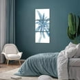 thumbnail image 4 of 3 Piece Blue Palm Tree Canvas Wall Art Decor Modern Abstract Tropical Botanical Leaves Painting Picture Print for Living Room Bedroom Bathroom Navy Blue Decorations, 4 of 6