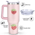 thumbnail image 3 of Cup with Handle and Straws 40 oz Stainless Steel Strawberry Travel Cup Birthday Present for Women Girls Daughter Mom Gifts for Him/Her Water Bottle, 3 of 7