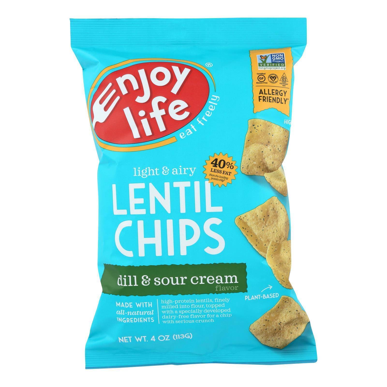 Enjoy Life Lentil Chips Plentils Dill and Sour Cream 4 oz