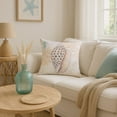 thumbnail image 2 of Brown Conch Shell w/ Seahorse & Coral Indoor/Outdoor Throw Pillow, 18" x 18", 2 of 6