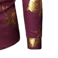 thumbnail image 4 of Men's Dress Shirts Embroidery Print Long Sleeve Stretch Wrinkle Free Formal Floral Shirt Business Casual Button Down Shirts, 4 of 8