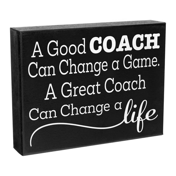 JennyGems Inspirational Coach Gift - A Great Coach Can Change a Life Wooden Sign