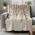 thumbnail image 2 of Brown Eucalyptus Leaves Blanket Soft Cozy Warm Throw Blanket for Couch, Plush Fuzzy Flannel Fleece Blankets for Sofa, Spring Leaves Plants Country Beige Bed Blankets Gifts for Men, 50"x80", 2 of 9