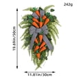 thumbnail image 3 of Wooowa Easter Carrot Bow Wreath, Spring Artificial Greenery Garland for Front Door, Wall, Window and Home Party Decor, 19.7 Inches, 3 of 9