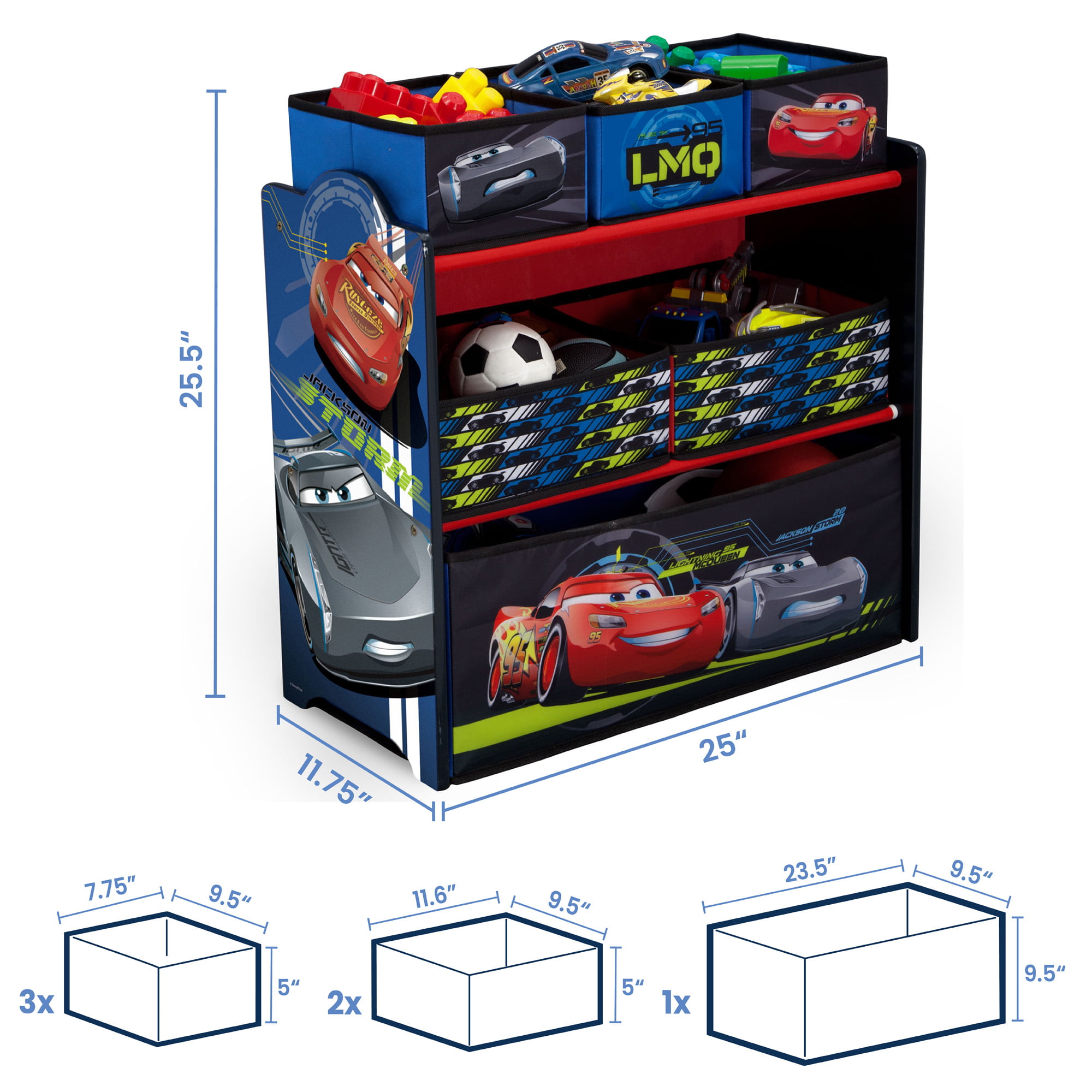 Snack Container DISNEY CARS Divider Round 7 Treat Storage Box S2