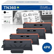 TN360 4-Pack High Yield Toner Cartridge Compatible for Brother TN-360 HL-2140 2150 2150N 2170 2170W DCP-7030 7040 7045N MFC-7320 7340 7345N 7345DN 7440N 7450 7840W Printer Black