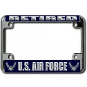 U.S. Air Force Retired  Chrome Motorcycle License Plate Frame