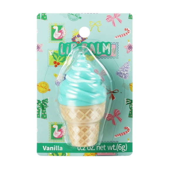 Lip Balm for Kids, Ice Cream Shape Lip Smacker for Children, 0.21oz Pack of 1, Vanilla Flavor