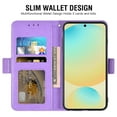 thumbnail image 4 of Asuwish Compatible with Samsung Galaxy S24 FE 5G Wallet Phone Case and Tempered Glass Screen Protector Flip Credit Card Holder Stand Mandala Flower Cell Cover for S 24 EF S24FE 24S Women Men Purple, 4 of 8