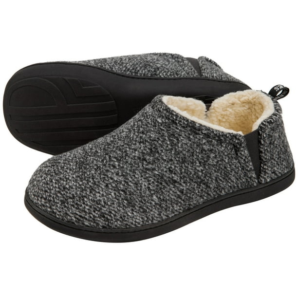 Snug Leaves Men's Fuzzy Wool Felt Memory Foam Slippers Anti-Slip Warm ...