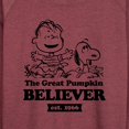 thumbnail image 3 of Peanuts - The Great Pumpkin Believer - Women's Lightweight French Terry Long Sleeve Shirt, 3 of 6