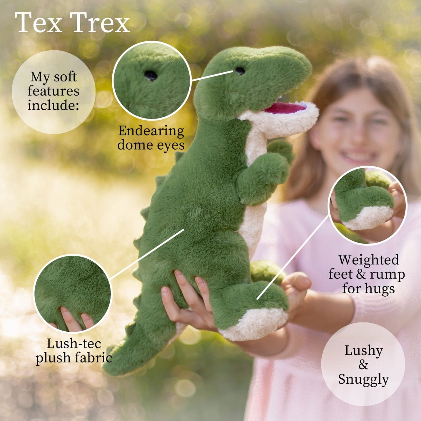 World Softest Plush Lushee Tex Trex 16 in
