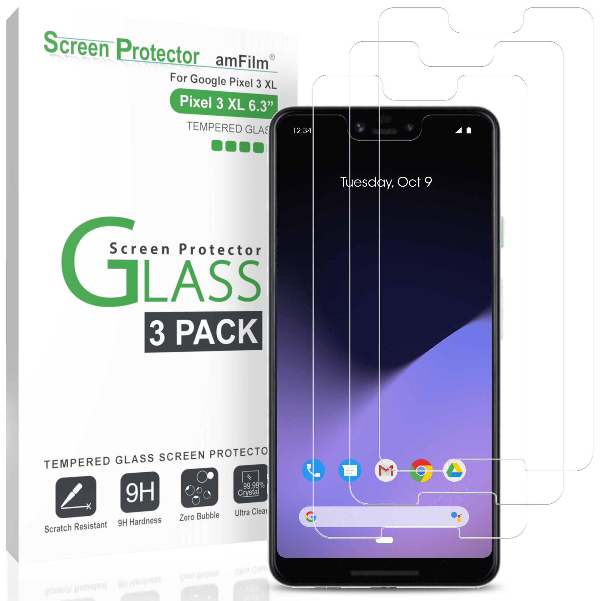 Shatterproof Screen Protector for Google Pixel 2 Scratch-Resistant Tempered Glass Film 2 Pack Screen Protector for Google Pixel 2 Conber Case Friendly 