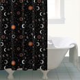 thumbnail image 4 of Black Zodiac Sun Moon Star Pattern Shower Curtain 84"x72" ,Bathroom Decorative Shower Curtains Set with 12 Hooks,Modern Waterproof Washable Shower Curtain, 4 of 6