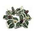 thumbnail image 2 of Honeeladyy Christmas Candle Ring Wreath, Small Kitchen Cabinet Table Decor, Artificial Berries Snowy Pine Chandelier, Home Dinning Table Centerpiece for Holiday Indoor Decor, 11.02in, 2 of 6