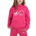 thumbnail image 4 of Toddler Girls Outfits Set Cute Letter Print Hoodie Pants Comfy Casual Two Piece Outfit Kids Winter Clothing Hot Pink Size 2-3T, 4 of 4