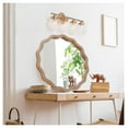thumbnail image 6 of 23.62" Wavy Wall Mirror, Round Scalloped Decorative Mirror - Farmhouse Wood Framed Circle Mirror for Bathroom, Living Room, Nursery, 6 of 9