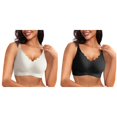 thumbnail image 1 of (2-Pack) Rinsvye Womens Seamless Bras No Womens Bras No Underwire Plus Size Underwire Scalloped Push Up Support Bras for Women Bras Soft Wireless Comfort Bralettes Full Coverage Everyday Bra, 1 of 5
