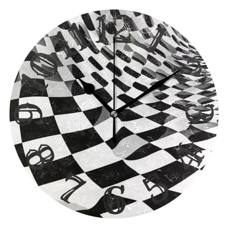 Irregular Grid Wall Clock 10 inch Non-Ticking Easy to Read Decorative Clocks for Home Bedroom Living Room