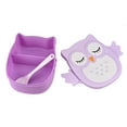 Flight Attendant Lunch Bag Owl Lunch Food Container Storage Portable Bento Purple