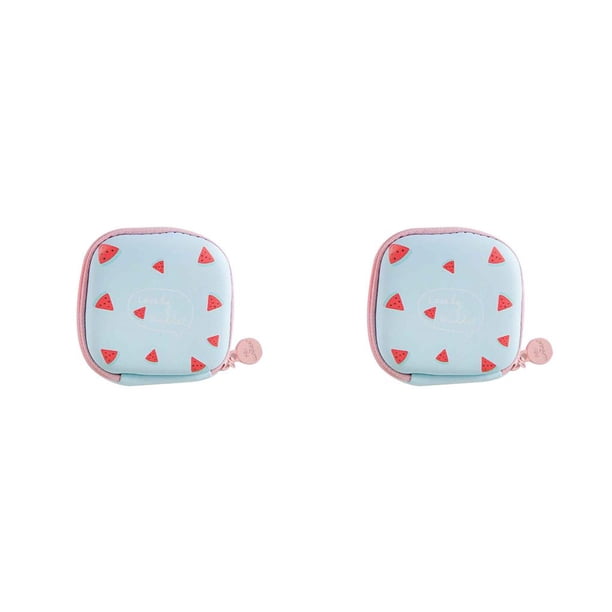 Caja de auriculares cuadrada bonita Sonducket 2piezas azul sandía
