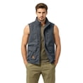 thumbnail image 2 of GrmtClth Vest for Men Soft Lightweight Zip Up Waistcoat Stand Collar Multi Pockets Breathable Outdoor Cycling Leisure Gilet Gray 2XL, 2 of 7