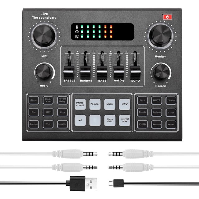 V9 Audio USB Headset Microphone Webcast Live Sound 12 Electric Sounds Broadcast for Phone Computer