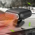 thumbnail image 2 of Kraoden Car Heater, 2-in-1 Portable Car Heater Fast Heating Quickly Defrost Defogger Demister Heat Cooling Fan Auto Dryer Windshield Defroster Plug in Cigarette Lighter, Black, 2 of 8