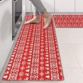 thumbnail image 2 of Kitchen Rugs Sets Of 2,Red Christmas Folk Pattern Anti Fatigue Kitchen Mat Rugs Non Slip Washable,Decorative Kitchen Floor Mats for Kitchen,Sink,Laundry,17"X47", 2 of 5