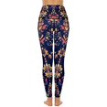 thumbnail image 3 of Bohemian Pattern High Waisted Leggings for Women No See Through Tummy Control Buttery Soft Yoga Pants for Workout Athletic Running, 3 of 6