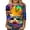 A-Blue247, variant on XUELUO Womens T-Shirts Three Quarter Sleeve Crew Neck Mask Print Tshirts Carnival Holiday Summer Party Funny Ladies Tops