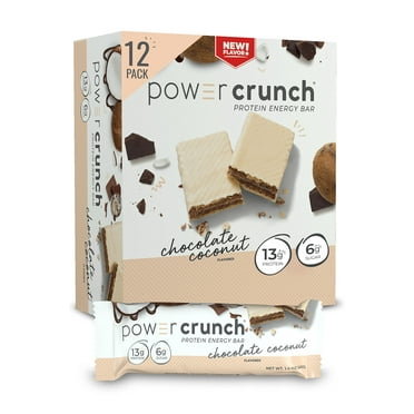 Power Crunch Protein Wafer MSF2 Bars, High Protein Snacks with Delicious Taste, Chocolate Coconut, 1.4 Ounce (12 Count)