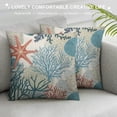 thumbnail image 3 of Nawypu  Nautical Coastal Throw Pillow Covers Beach Themed Ocean Seashell Coral Starfish Couch Decorative Pillow Cases Outdoor Sofa Cushion Cover for Bedroom Living Room, Blue, 3 of 5