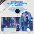 thumbnail image 3 of Desk Mat, Neon City Rainy Night Extended Gaming Mouse Pad Large, 35.4"x15.7" Big Mouse Pad with Non-Slip Base and Stitched Edge, Long Computer Keyboard Mouse Mat for Home Office Work, 3 of 6