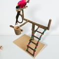 thumbnail image 3 of Soporte de juego para pájaros, parque infantil para loros, juguete para gimnasio, de percha de madera, juego para pinzones Estilo B 32x29x26cm Yuyangstore puesto de juego de pájaros, 3 of 8