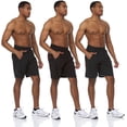 thumbnail image 1 of Essential Elements Lot de 3: Shorts de Gym d'Entraînement Extensibles Tissés Techniquement pour Hommes, Performance Active, avec Poches, Petit, Ensemble B, 1 of 7