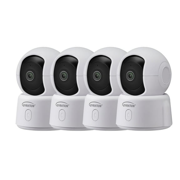 Gyration Security Cameras 4pcs, Home Security Camera Indoor 1080P, Wi-Fi Cameras Wired for Pet, Motion Detection, Two-Way Audio, Night Vision, Phone App, Works with Alexa, iOS & Android
