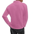 thumbnail image 3 of Fabrcox Mens Long Sleeve Polo Shirts Fall Big and Tall Collared T Shirts Long Sleeved M-4xl Casual Loose Fit Trendy Xxxl Pullover Shirts,Pink S, 3 of 6