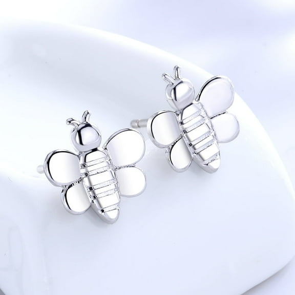 Sterling Silver Bee Stud Earrings